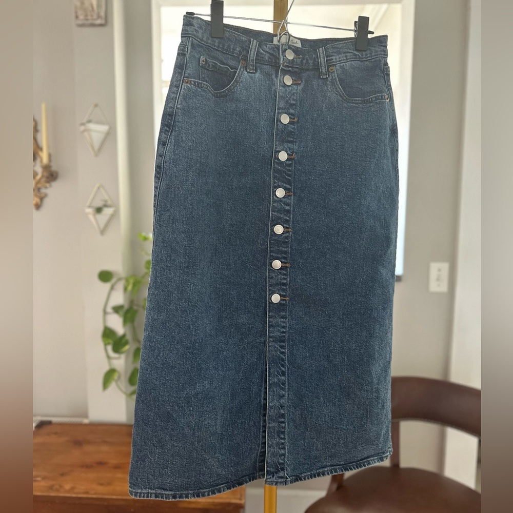 Universal Thread A-line Denim Midi Skirt